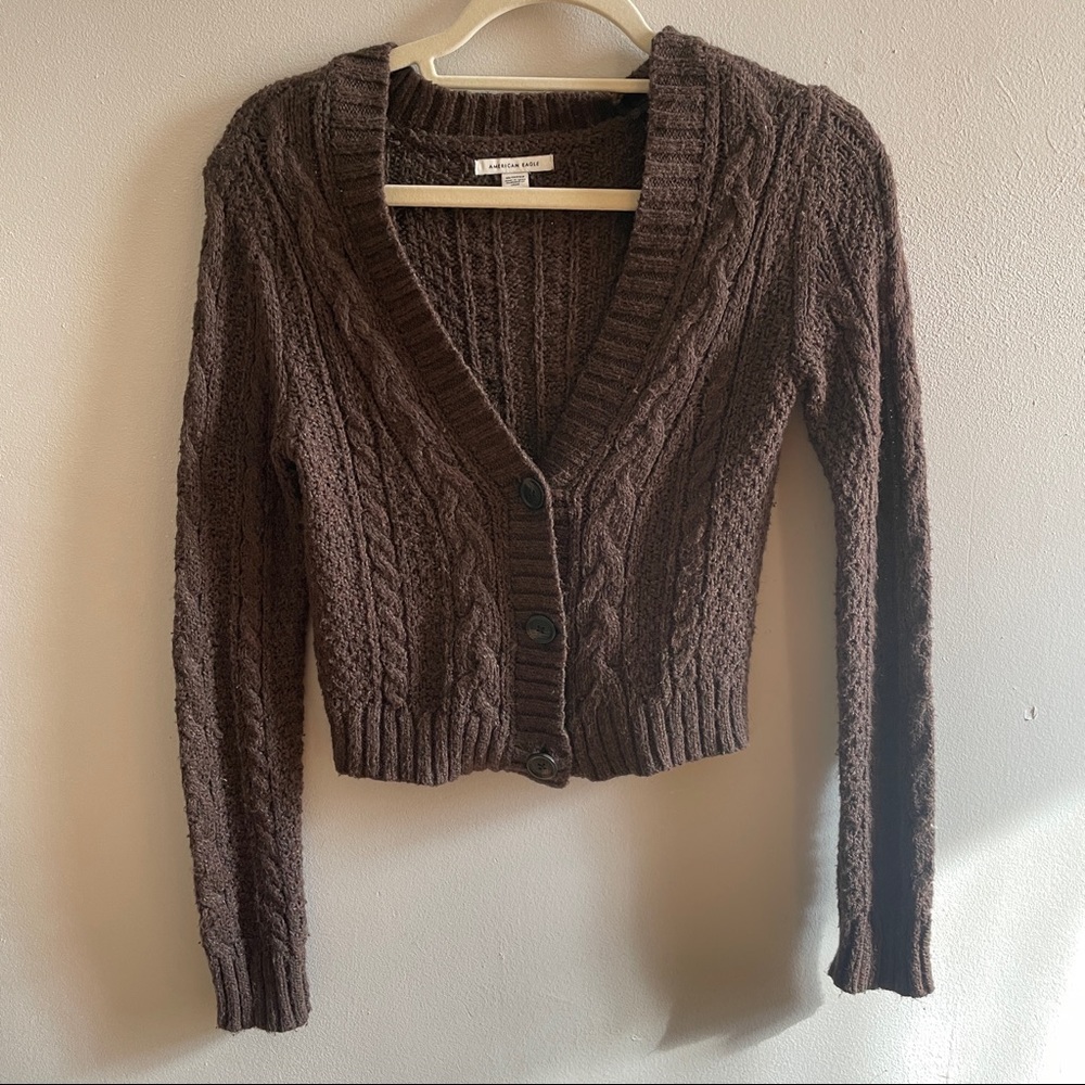 American Eagle Cable Knit Cardigan